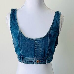 Reworked Denim Crop Vest 💙